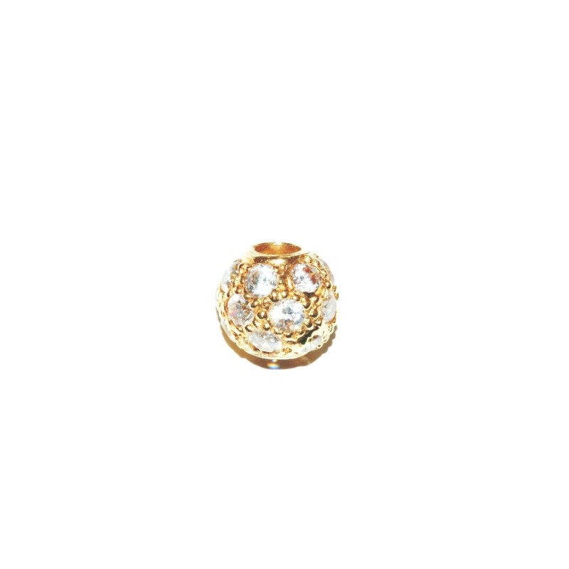 Colgante Bola en oro 18k con circonitas