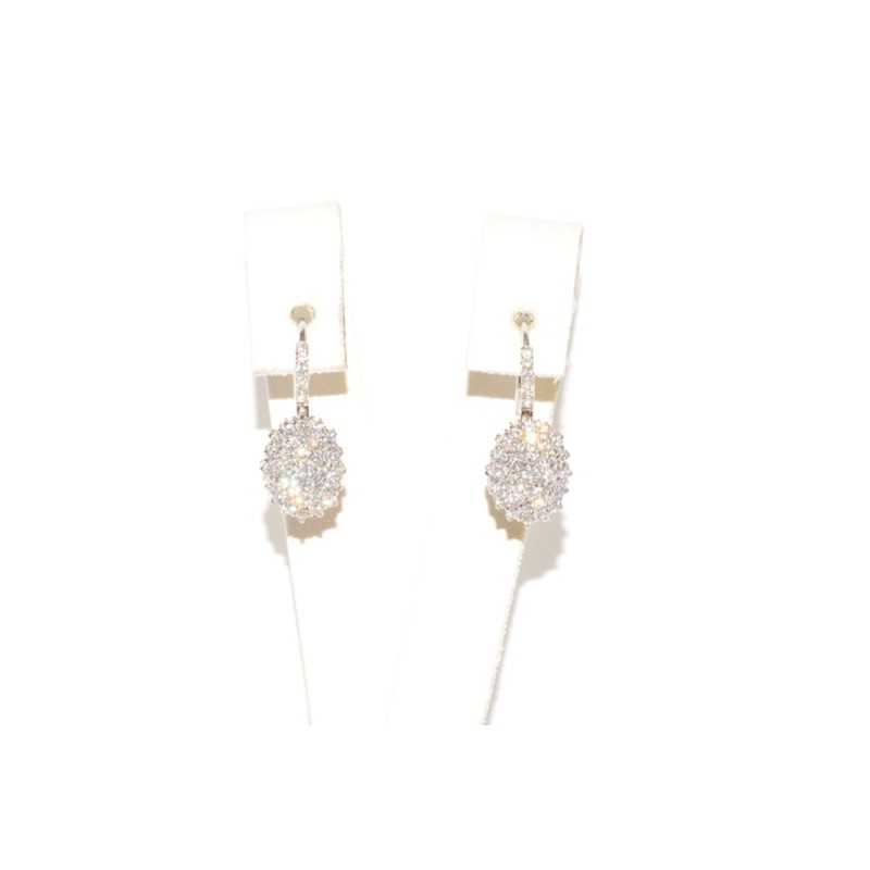 Pendientes en oro blanco 18k con circonitas