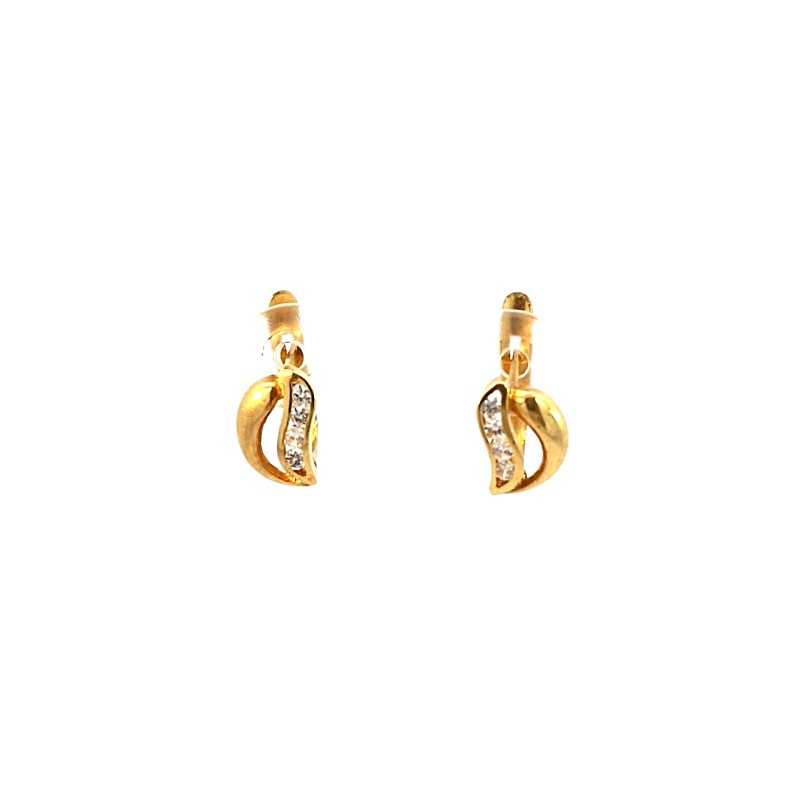 Pendientes oro 18k circonitas blancas