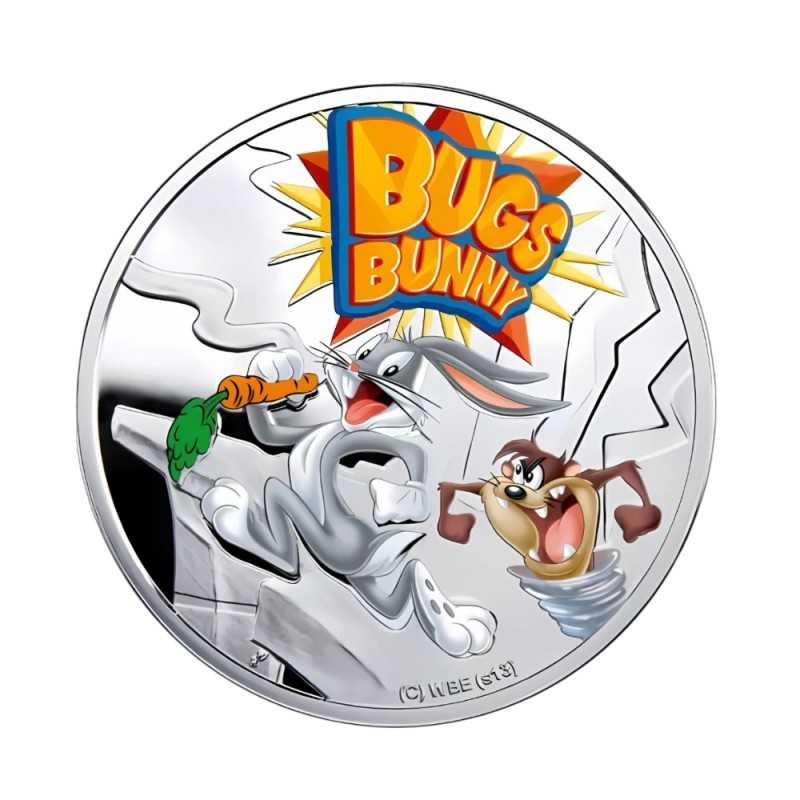 Moneda de plata Proof de 1/2 oz Bugs Bunny - Taz Mania 1$ Niue 2013