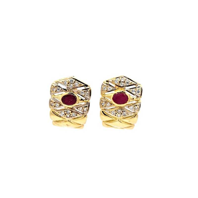 Pendientes con piedras en oro de 18k