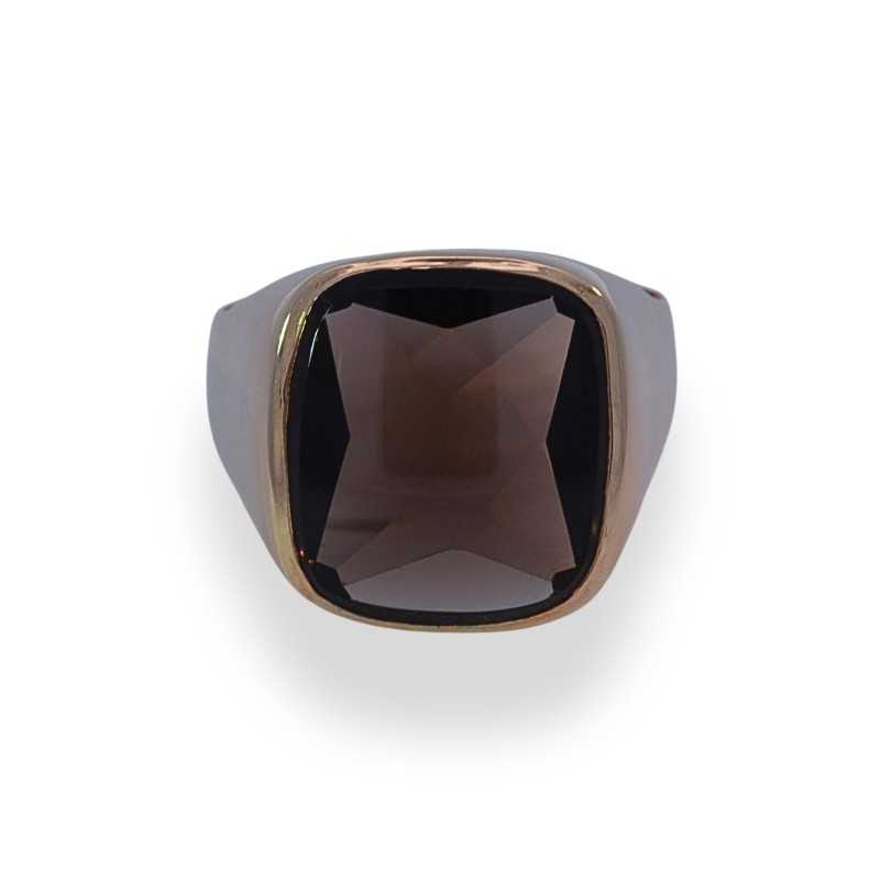 Anillo sello en oro 14k p.turmalina