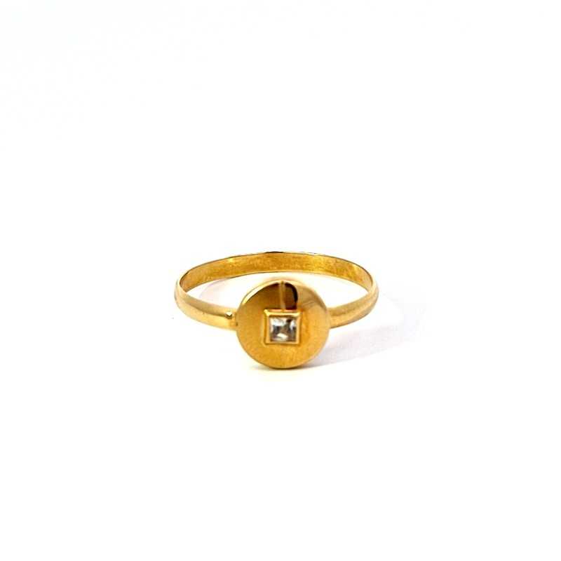 Anillo oro 18k con circonita T13,5