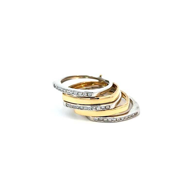 ANILLO BICOLOR ORO 14K
