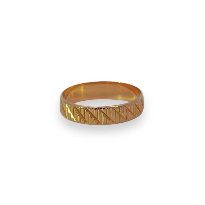 Alianza Lapidada en oro de 18k