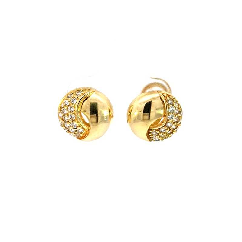 Pendientes con piedritas en oro 18k
