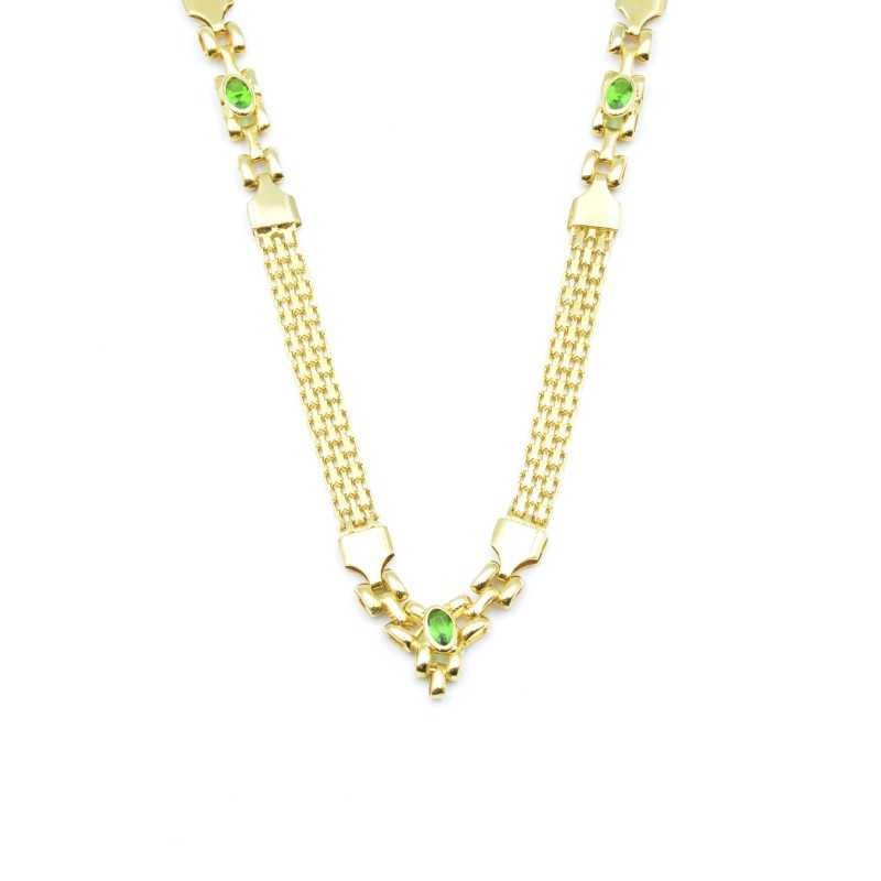 Gargantilla bismark con circonitas en oro 18k