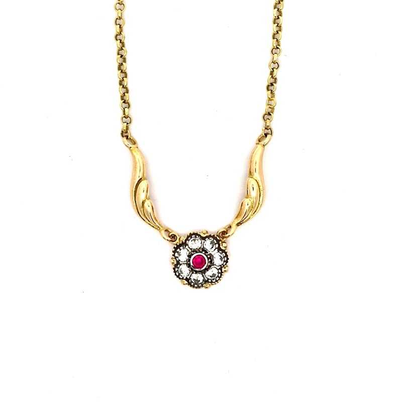 Gargantilla con piedras en oro de 18k