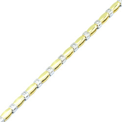 Pulsera con diamantes en oro bicolor de 18k