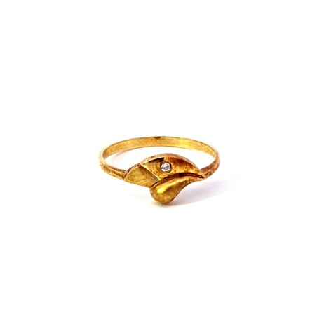 18k anillo de oro con circonita