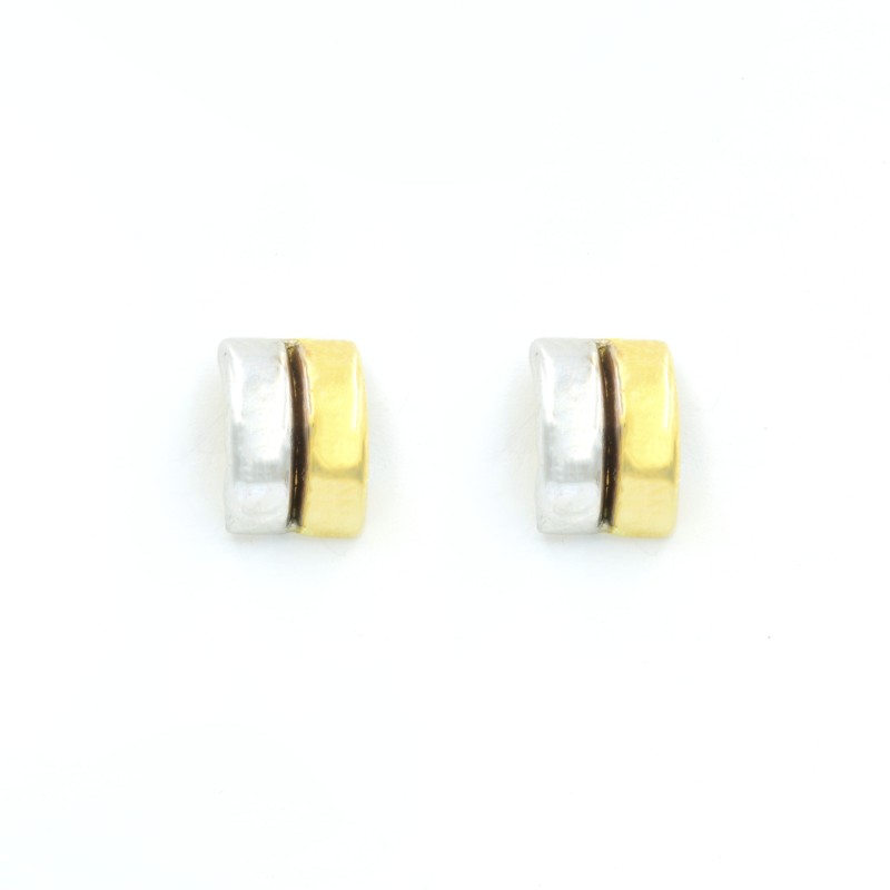 Pendientes bicolor oro 18k