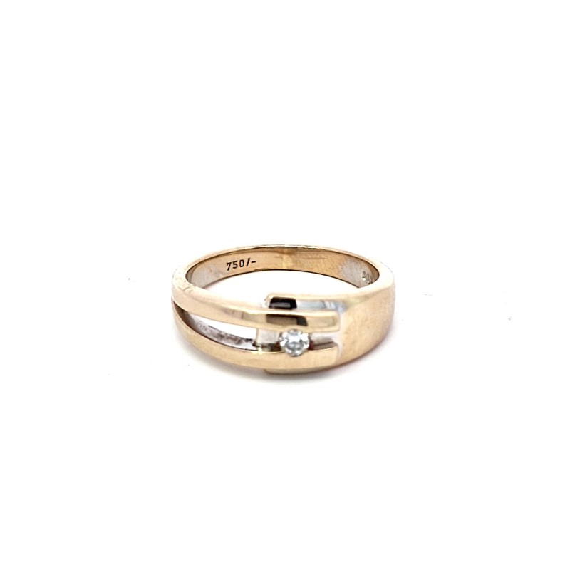 Anillo con diamante en oro de 18k