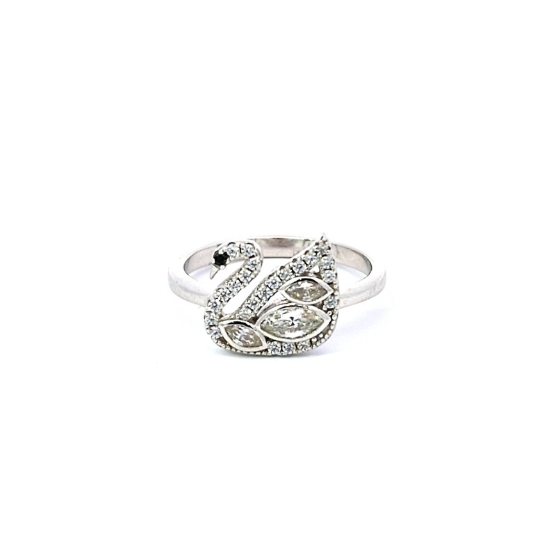 Anillo plata cisne con circonitas