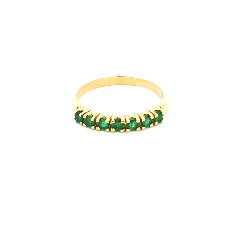 Anillo oro 18k con circonitas verdes