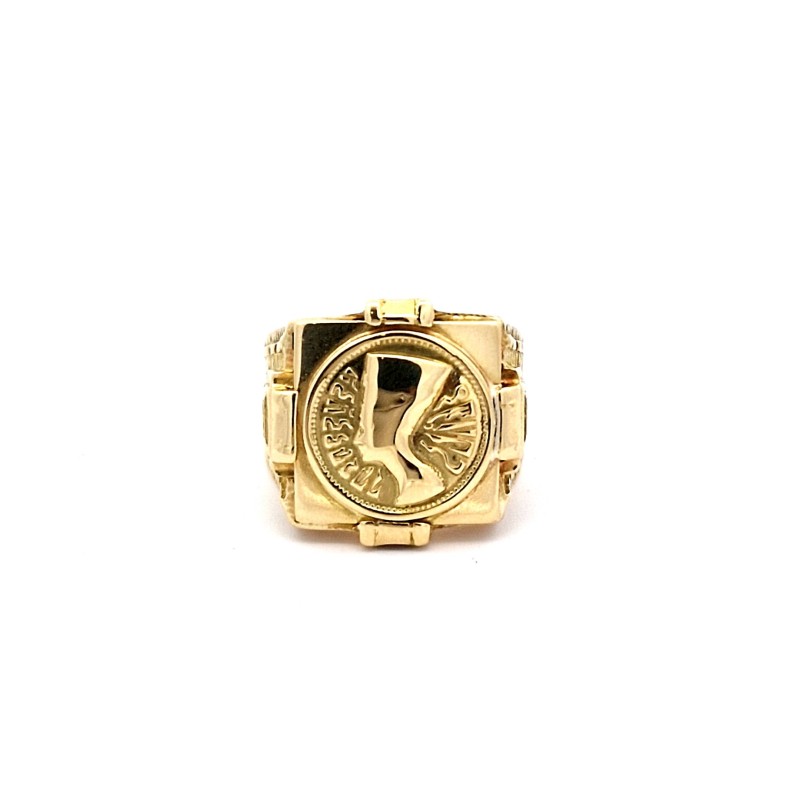 Anillo sello faraón en oro de 18k