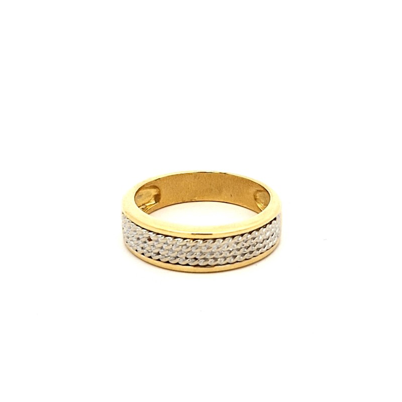 Anillo bicolor en oro de 18k