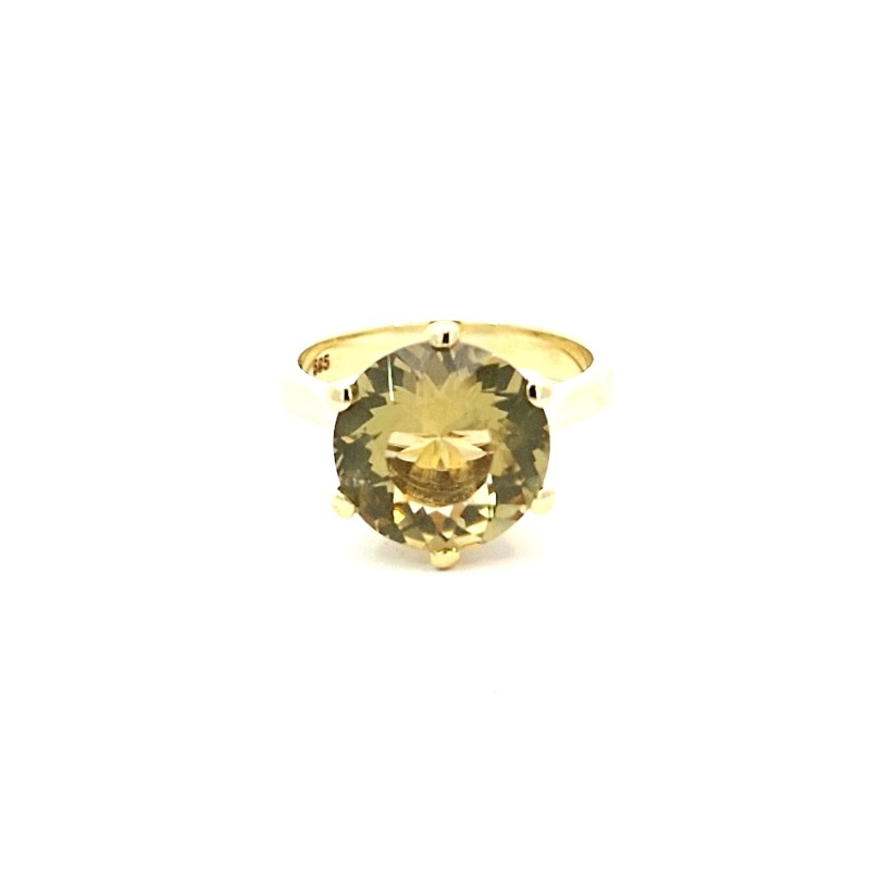 Anillo oro 14k con piedra amarilla