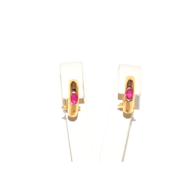 Pendientes en oro 18k con rubíes