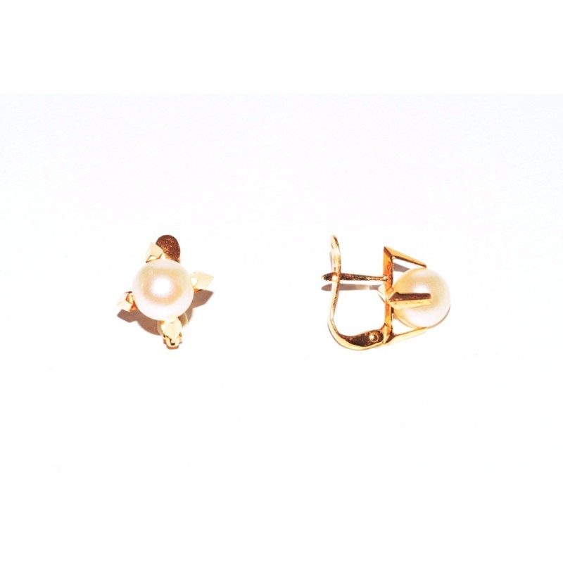 Pendientes en oro 18k con perlas